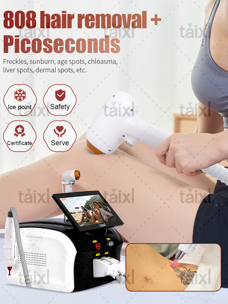 2025 New 808nm Diode Laser 2 in 1 Picosecond Laser Tattoo Removal And Hair Removal Switched Machine pico second laser epilator for women