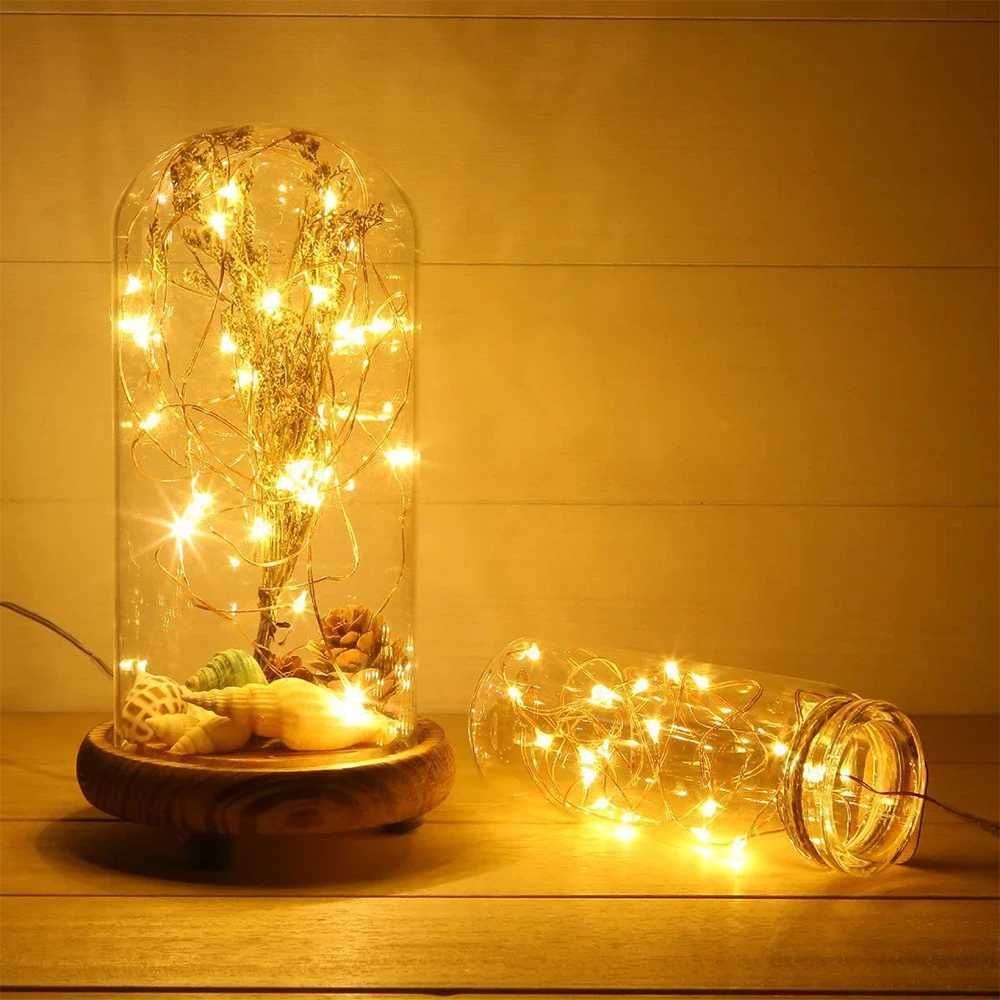 LED Copper Wire Fairy Lights USB Powered LED String Lights Holiday Outdoor Lamp Garland Lights for Christmas Party Wedding Decoration XJ250612