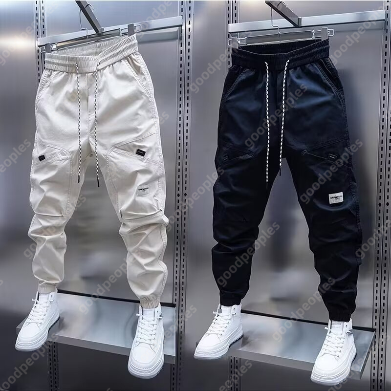Designer Pants Fashion Mens Pants Trendy Brand Work Pants Mens Loose Legged Pants Solid Color Casual Pants