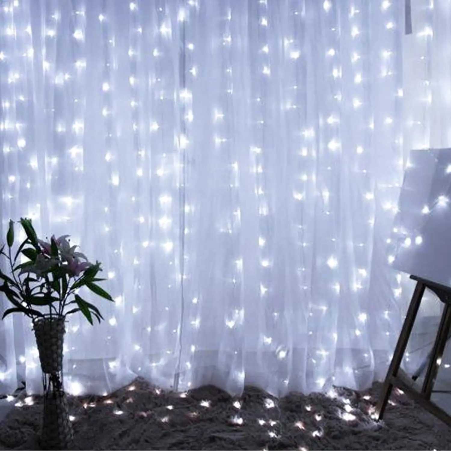 Fairy Curtain Lights USB Remote Control Waterproof LED String Lights for Bedroom Indoor Outdoor Wedding Christmas Party Decoration XJ250612