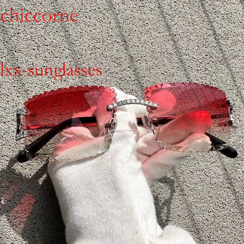 2025 New Full Moissanite Sunglasses Shark Dia Cut Wire C Designer Carter Sun Glasses Vintage Mens Decoration Eyewear Frame 828