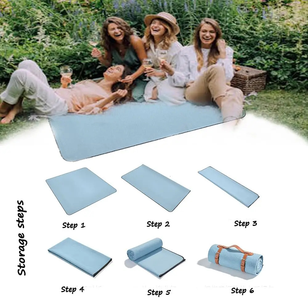 Picnic Outdoor Blankets Extra Large Waterproof Portable Camping Blanket with Carry Strap 3-Layer Beach Blanket Machine Washabl 250613