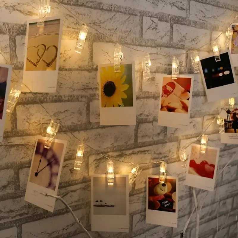 1Pc Photo Clip Fairy String lights Card Holder Garland lamp for Christmas Wedding Party Fairy Lights christmas decorationsXJ250612