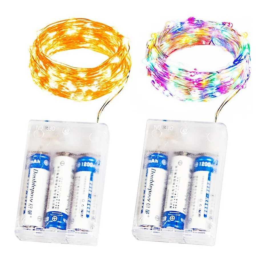 1M 2M 5M 10M 20M Copper Wire LED Battery Box String Lights Holiday Lighting Fairy Lights For Christmas Wedding Party Decoration XJ250612