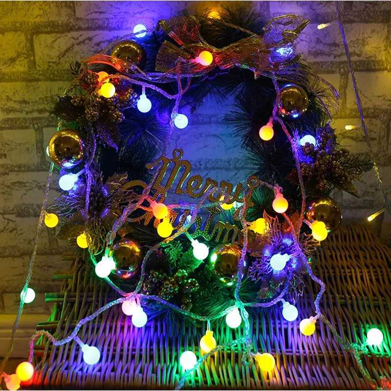 5M 10M 20M 30M 50M Garland LED Ball String Light Christmas Bulb Fairy String Decorative Lights for Home Wedding Party DecorationXJ250612