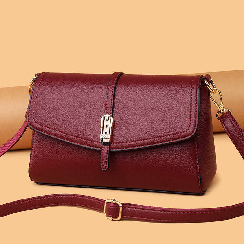 Bags Designer Women's Large Capacity High-End Crossbody Trendy Fashion Simple Shoulder Middle-Aged Mom Soft Leather Small Square Bag