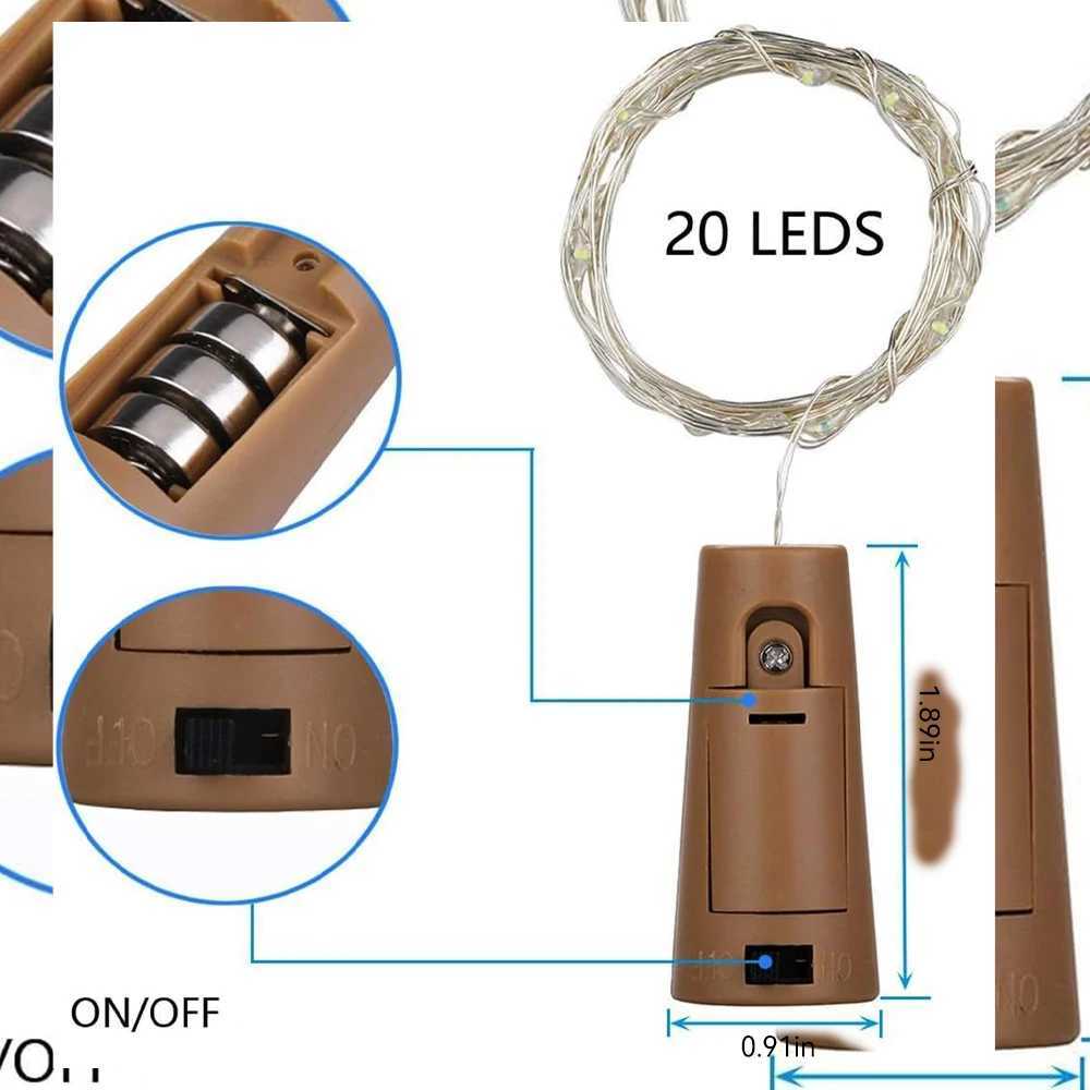 5 Pack Battery Powered Bottle String Lights Fairy Lights with Copper Wire Automatic Night Lights for Parties Wedding Decoration XJ250612