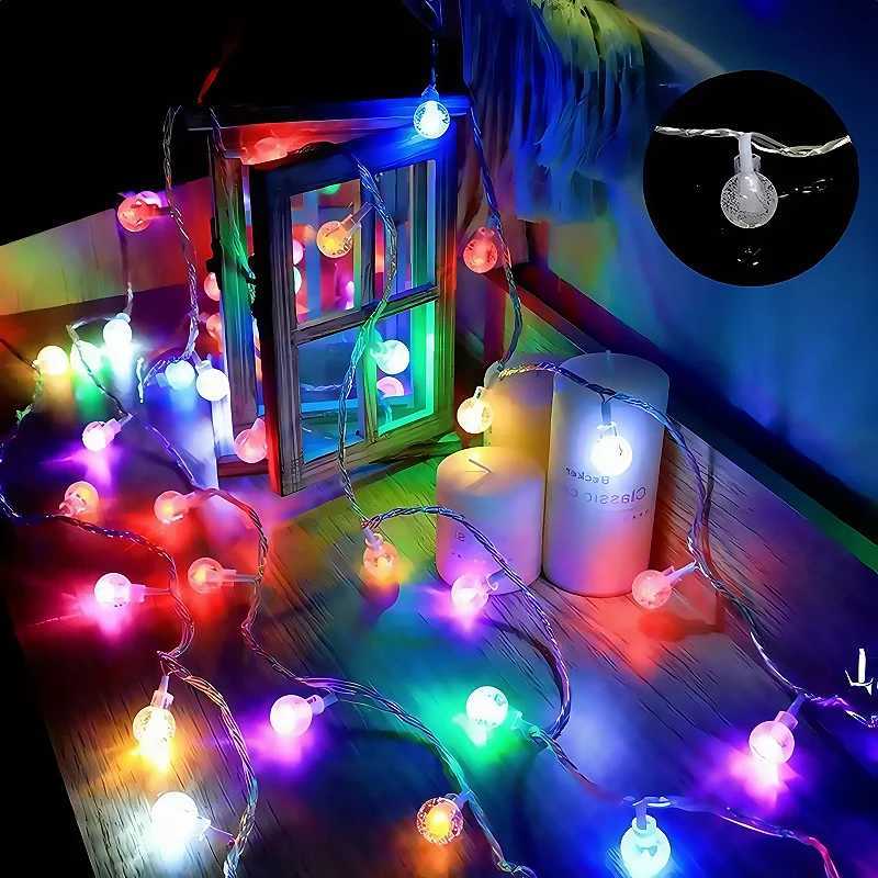Battery Box Bubble Ball Light String Crystal Bead Ball Fairy String Light Wedding Party Christmas 1.5-3-6 meters 10-20-40 lights XJ250612