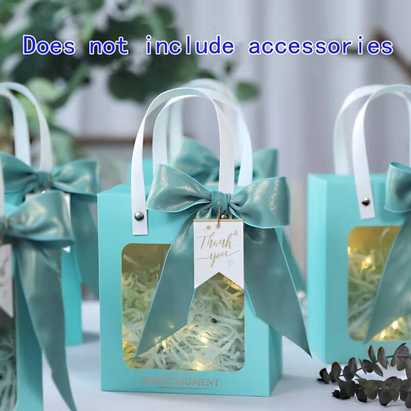 Transparent Kraft Paper Handbag for Window Opening, Souvenir Gift Tote Bag, Candle Storage Packaging, Cosmetic and Candy Box