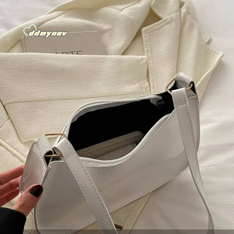 Retro Solid Color PU Leather Shoulder Underarm Bag Women's Fashion Handbags Casual Purses and Handbag Ladies Hand Bags ddmynov