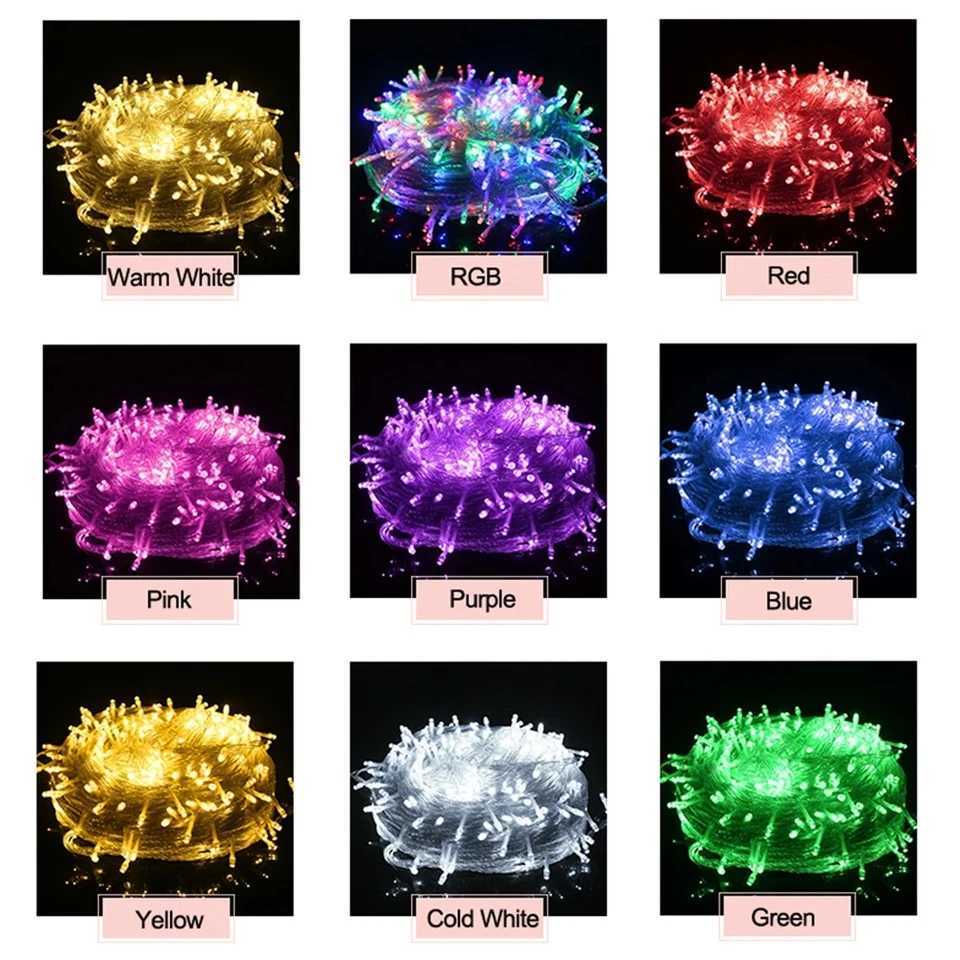 10M 100LEDs LED String Light AC 220V 110V Festoon Lamps Waterproof Outdoor Garland Party Holiday Christmas Wedding Decoration XJ250612