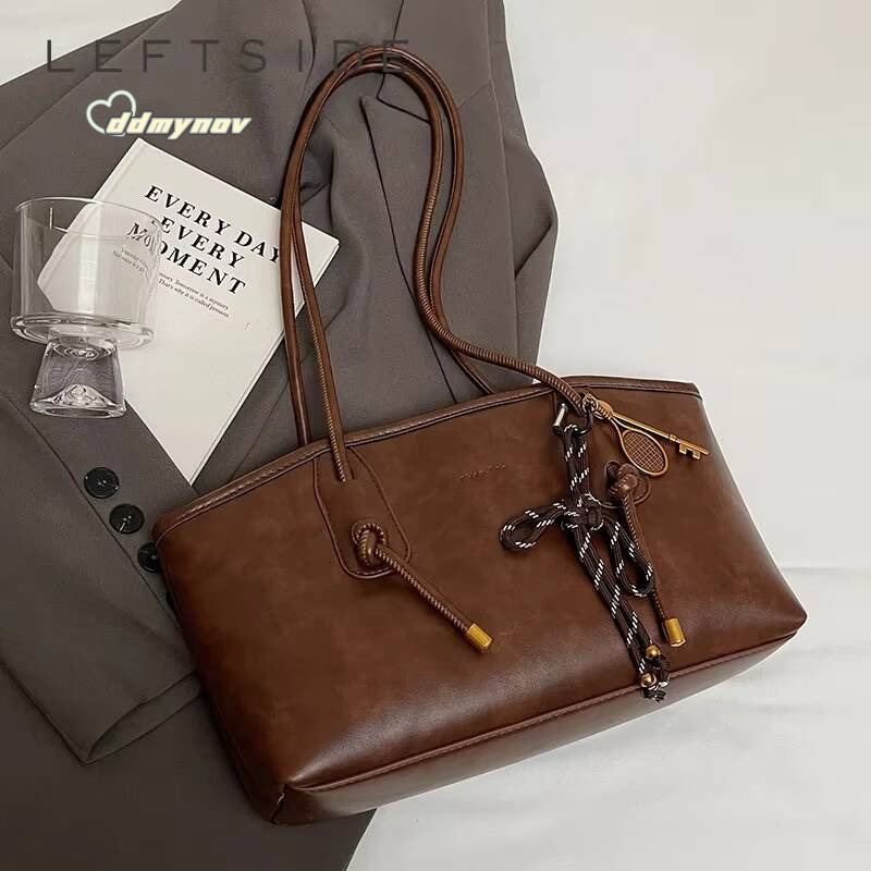 PU Leather Shoulder Bags For Women 2024 Winter Y2K Trend Female Crossbody Lady Handbags And Purses Retro Tote Bag ddmynov