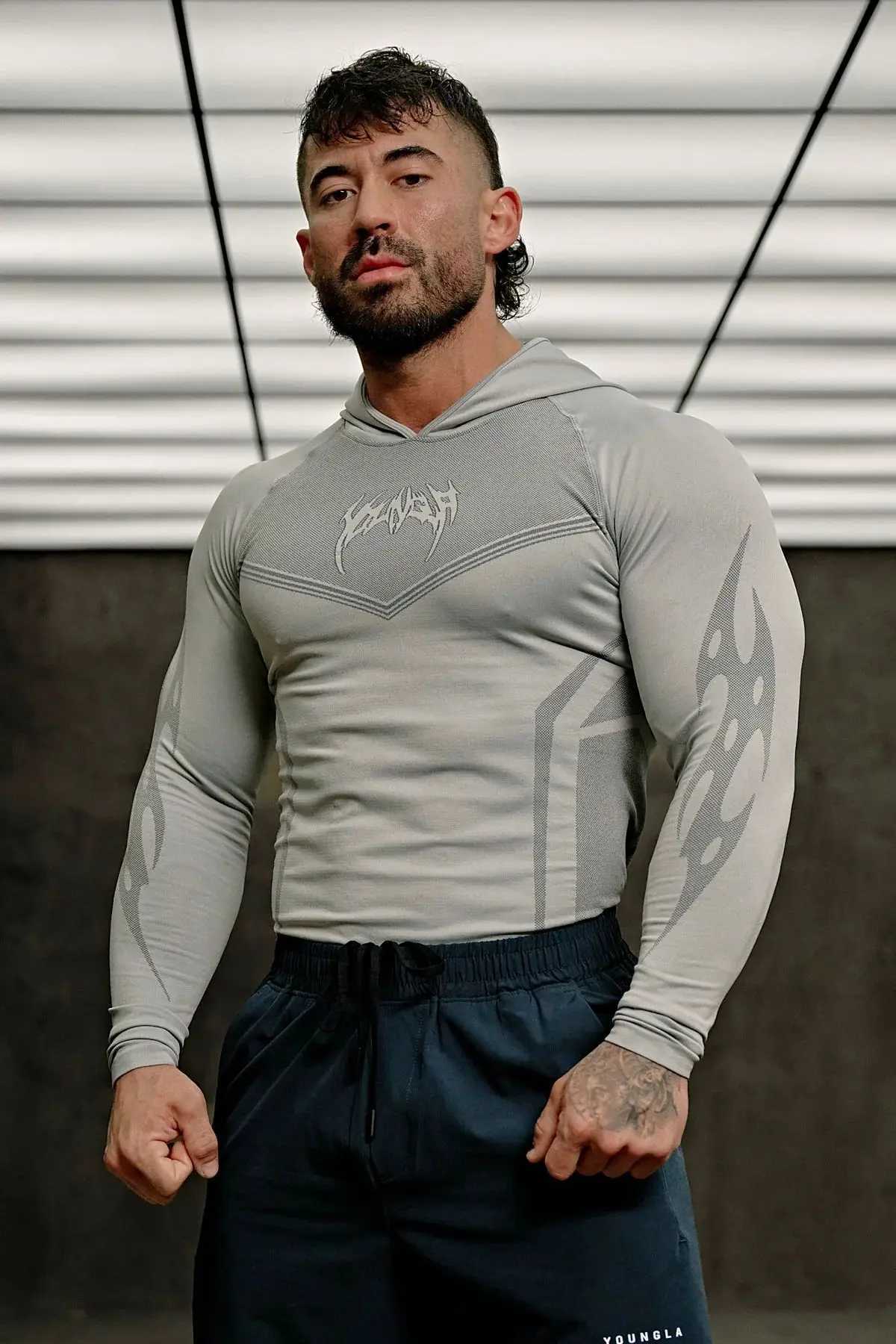 Warrior Tight Hoodie Jogger Gym Fitness Stretch Hoodie Training Coat Outerwear X250613