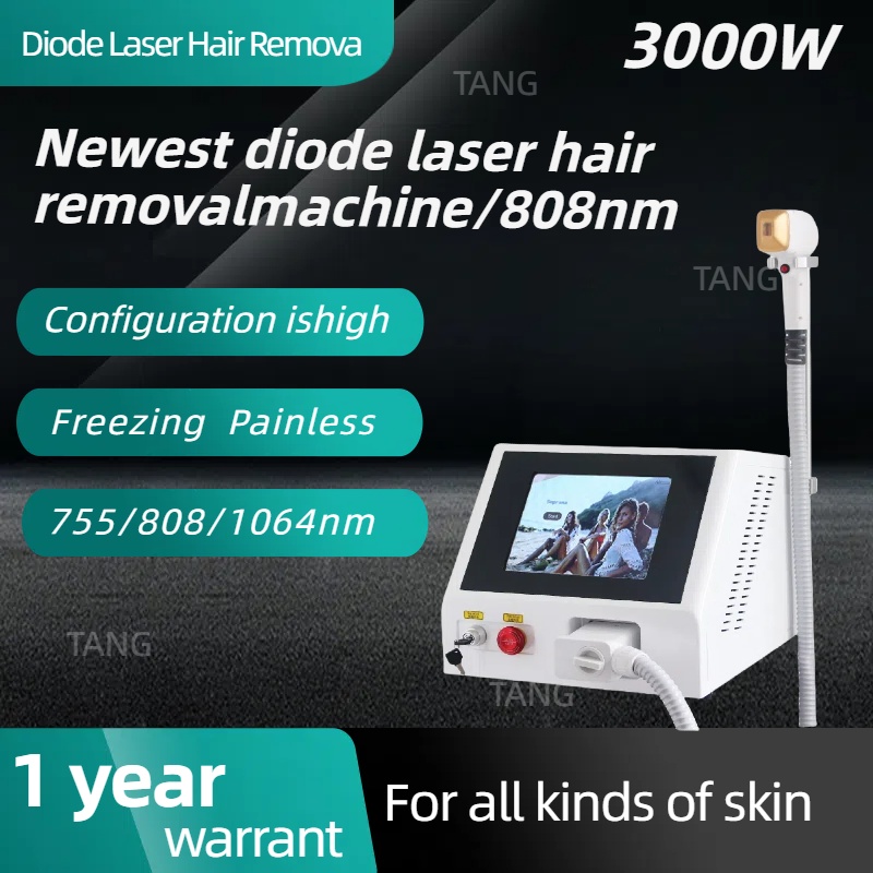 Powerful 3000W White Laser Diode Hair Removal Device Professional Alexandrite 808nm Lazer Epilator 755nm 1064nm 3 wavelengths Ice cooling CE