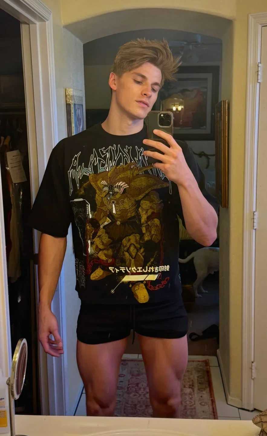 YA Trendy Brand Oversized 2025 T-shirt Street Leisure Breathable Large Material T-shirt Animation Graphic Tee Short Sleeve Top X2506131