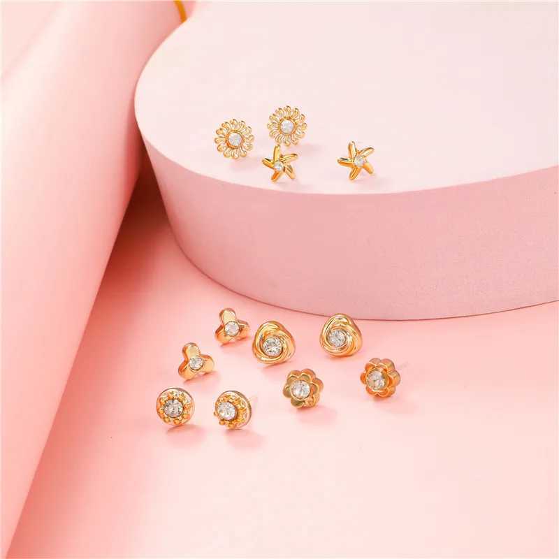 100 Pairs/Lot Small Mini Stud Earring Set For Girl Love Star Animal Geometric Random Female Wedding Party Ear Jewelry Accessories XJ250612
