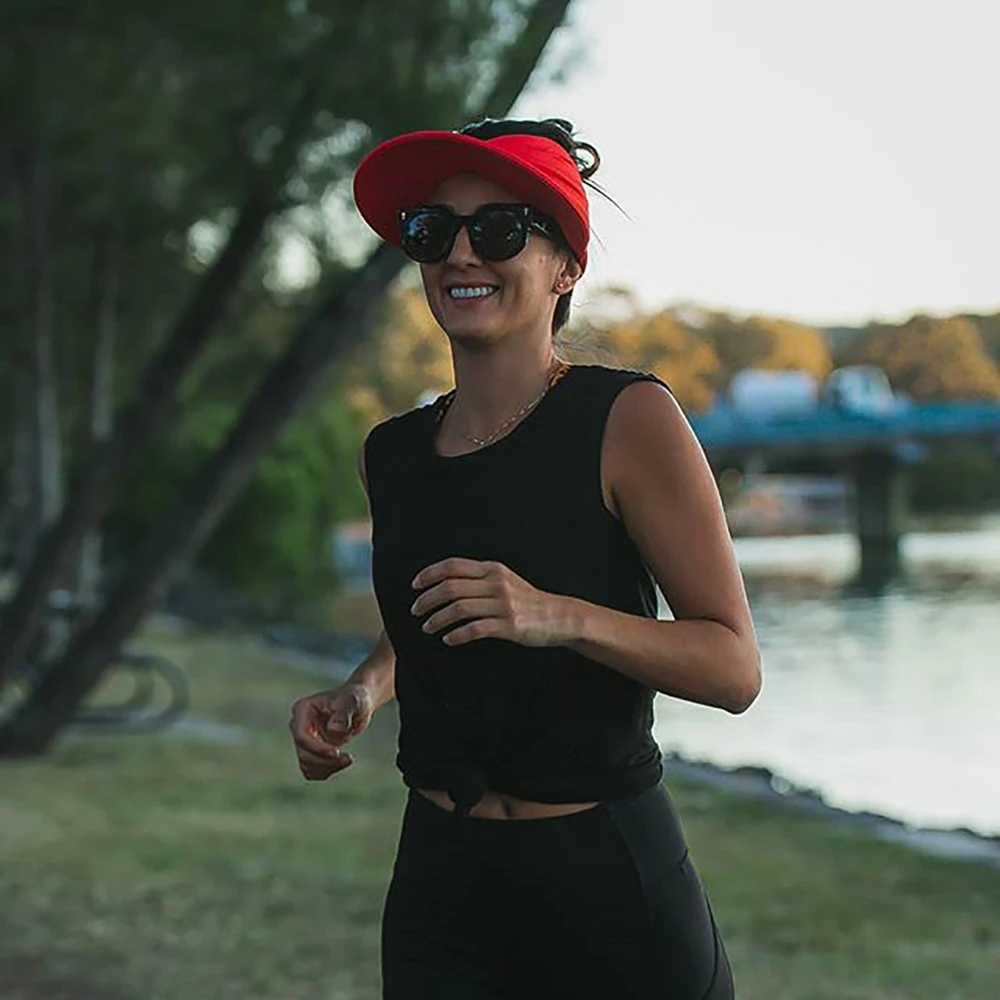 Summer Hat Women Sun Hat Elastic Hollow Cap Adjustable Summer Sport Cap Oversized Brim Sunhat Women U250613
