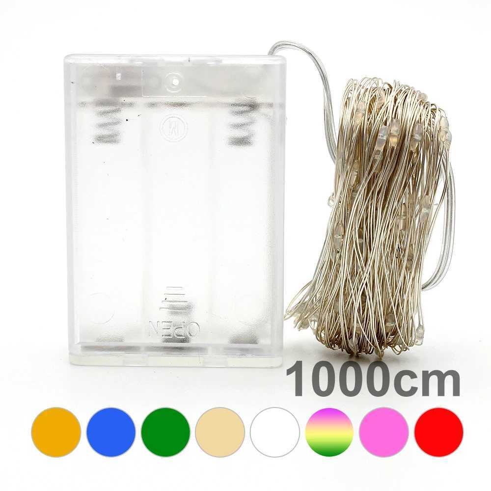 2M 5M 10M LED 3XAA Battery Operated Garland Festoon String Light Christmas Decoration 2022 for Party Wedding Holiday Fairy Light XJ250612