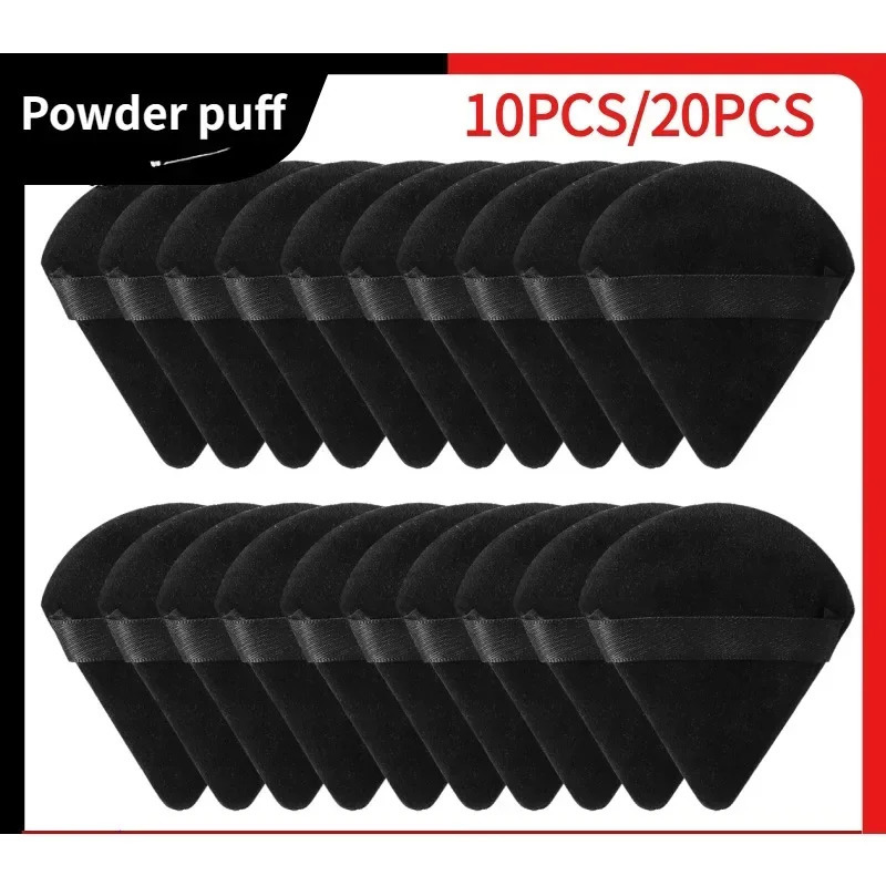 10/20Pcs Triangle Velvet Powder Puff Pizza Flours Mini Face Makeup Sponge Cosmetics Washable Lightweight Makeup Tool 250610