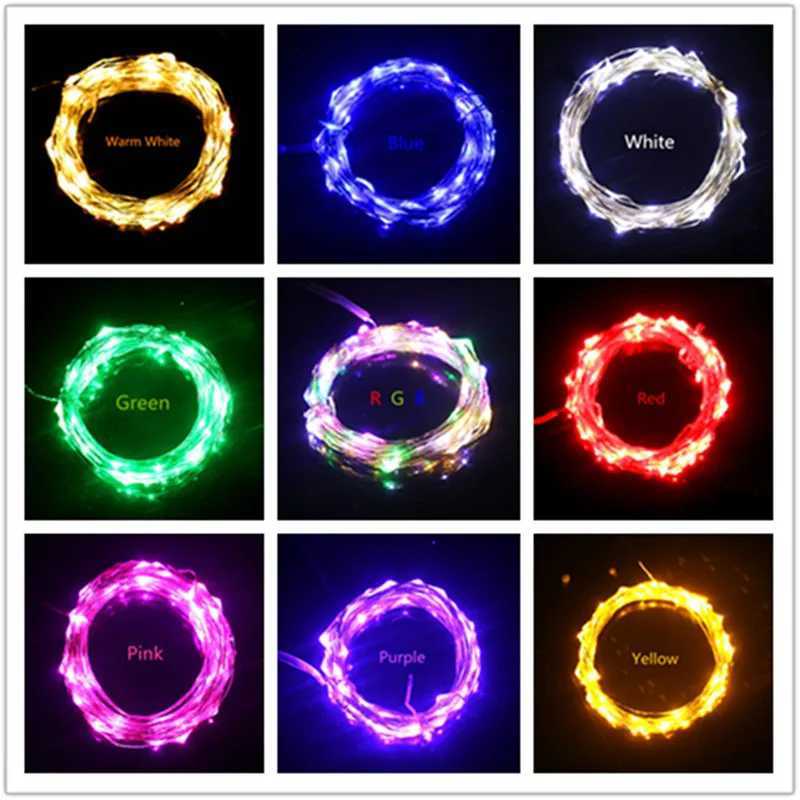 33ft/10m Copper Wire LED String Lights 100 LEDs Cool Warm White Blue Fairy String For Christmas Wedding Party Decorations DC 12V XJ250612