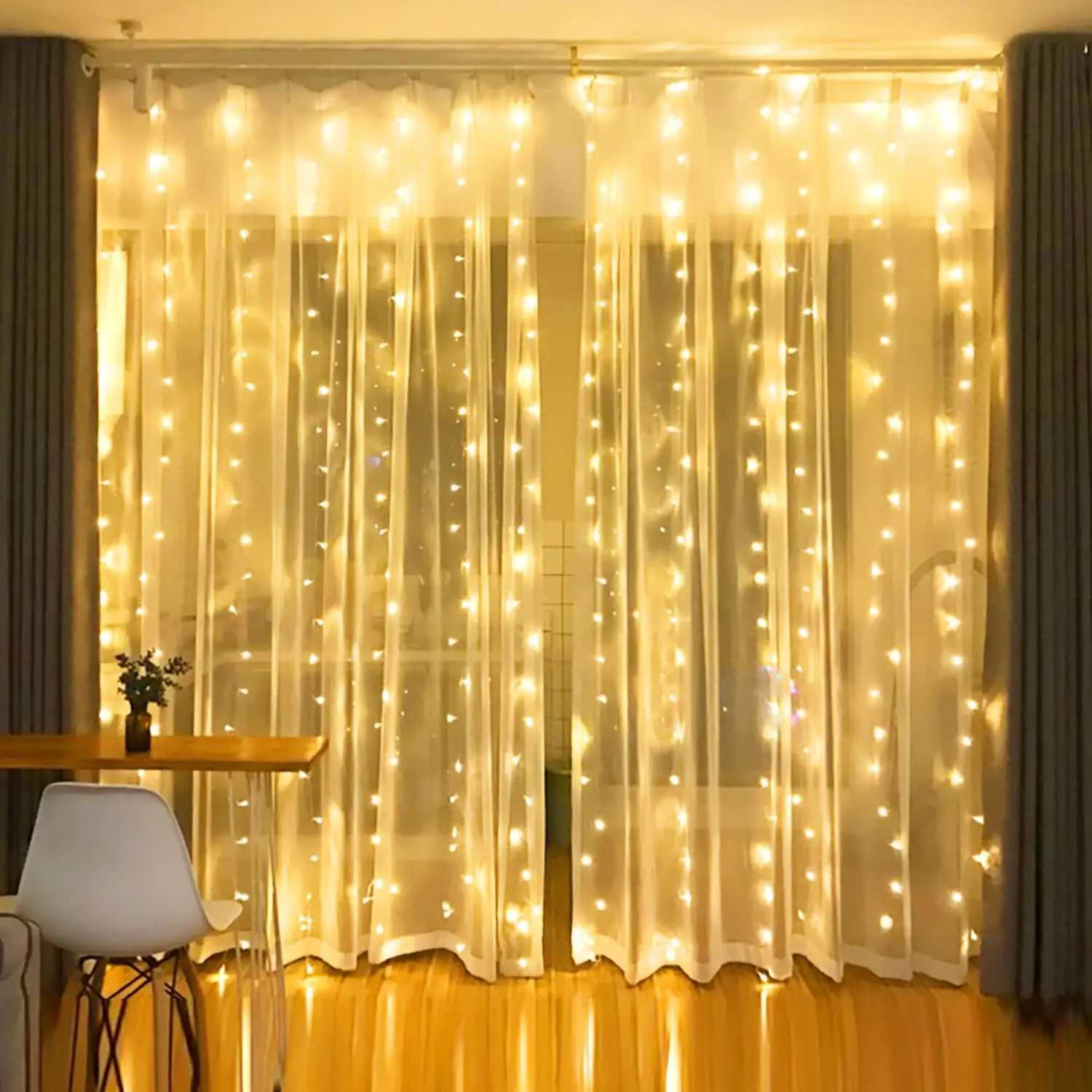 Fairy LED Curtain Lights USB Plug-in Remote Control Waterproof String Lights for Bedroom Indoor Outdoor Wedding Christmas DecorationXJ250612