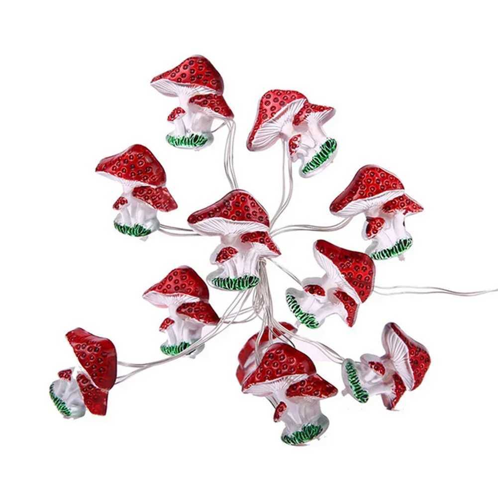 20/30 LEDs Light 3D Mushroom Copper Wire Lights DIY Christmas Fairy String Lamps Mushroom Holiday Lights For Garden Party Decor XJ250612