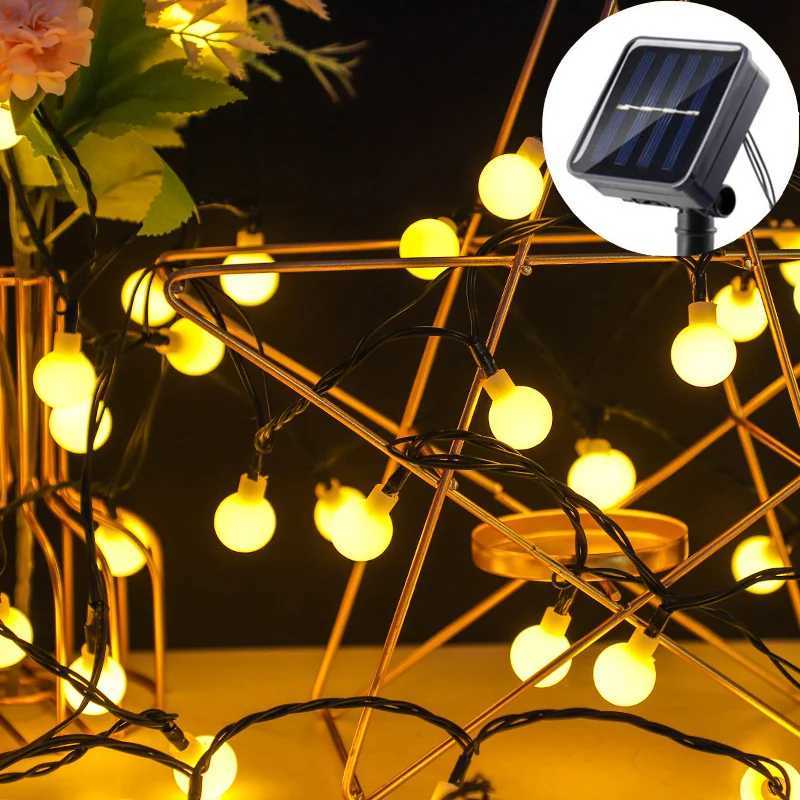 1 Pack Solar String Light Garden Solar Globe Fairy Lights 8 Modes for 2025 Garden Christmas Ramadan Outdoor Wedding Decoration Lights XJ250612
