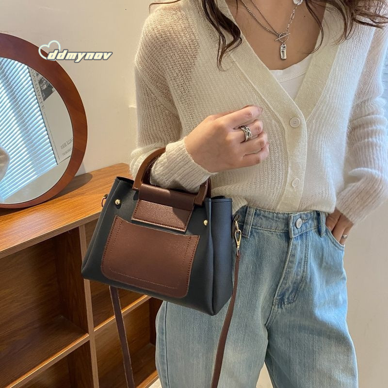 Color-Block for Women 2025 New Fashion Small Square Niche Versatile Ins Style Shoulder Handbag Crossbody Bag ddmynov