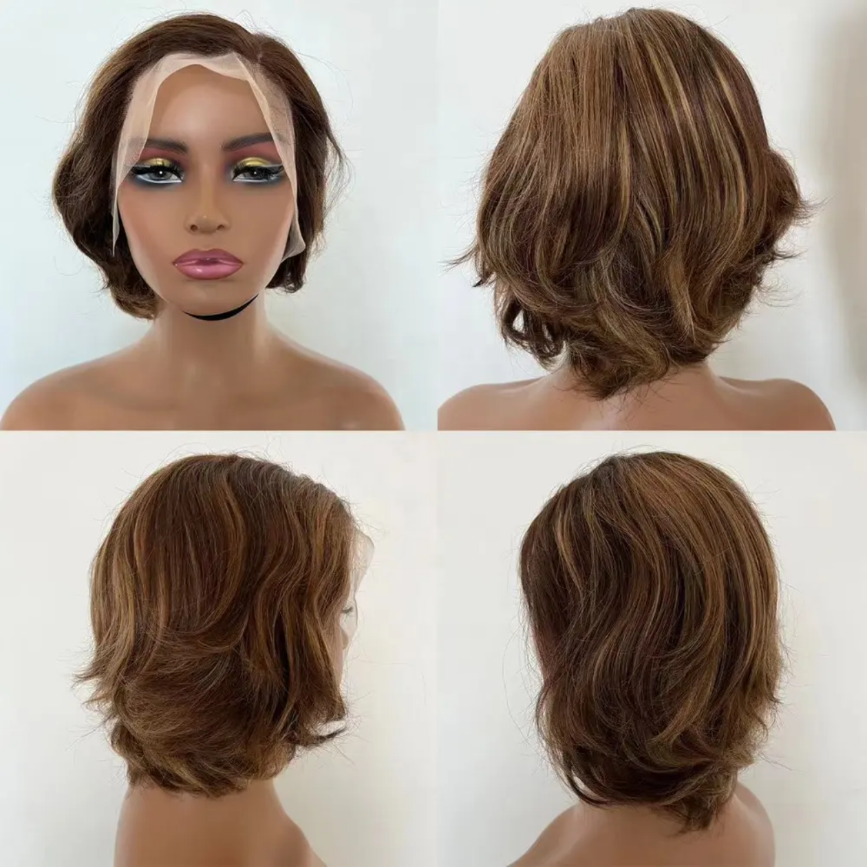 Our shop main business half lace 100% real human hair VS head cover 13*4 transparent lace VS wig head cover Quantity large price can be discounted