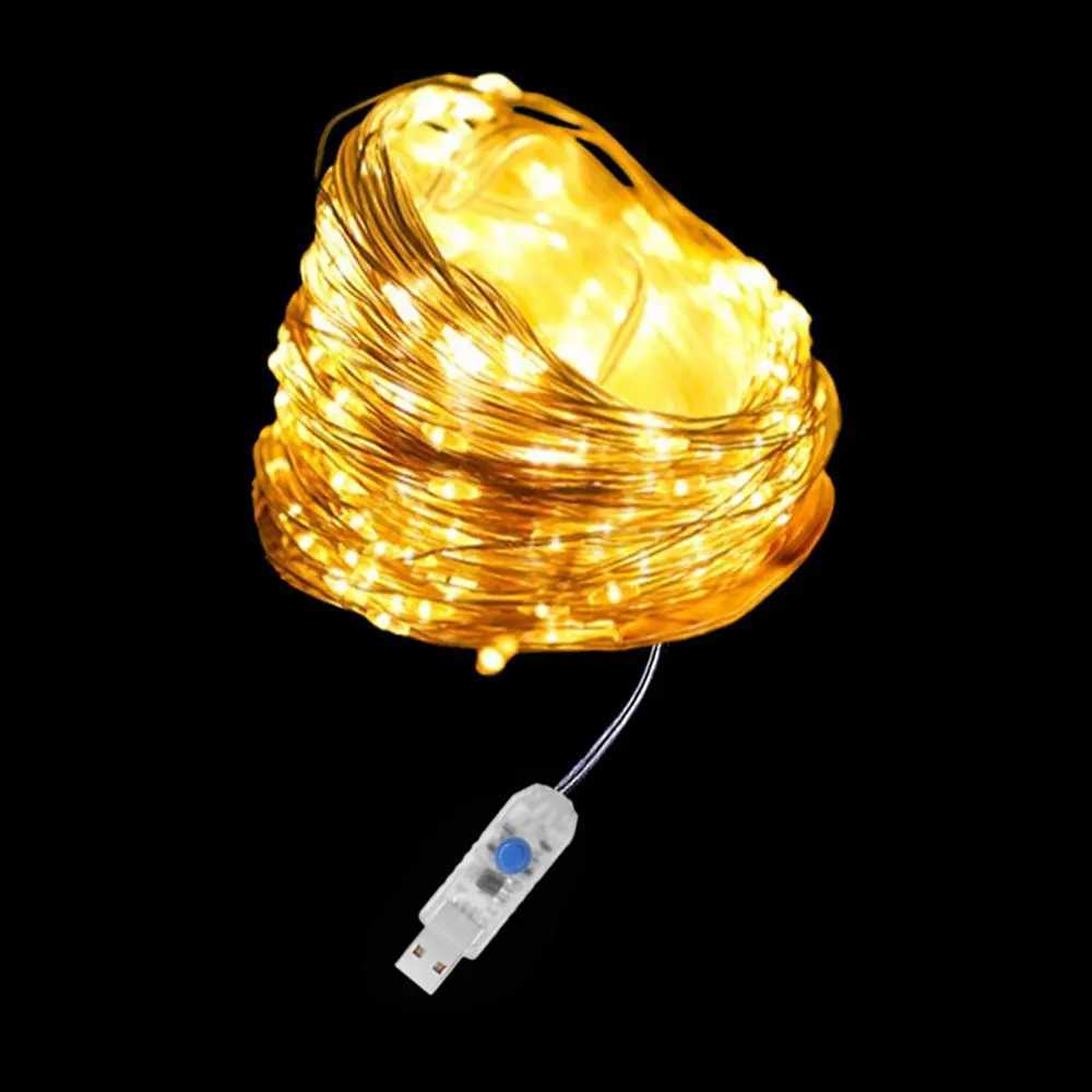 LED Copper Wire String Lights USB 8 modes Waterproof Fairy Lights Outdoor Garland DIY Christmas Wedding Party Decoration Lamp XJ250612