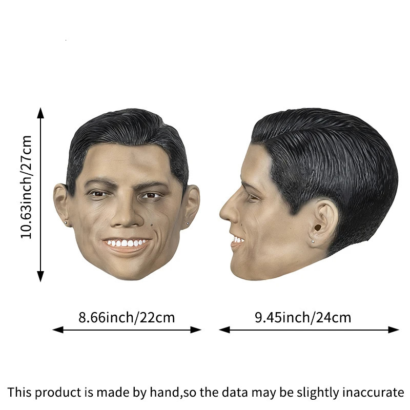 Musthave 1PCS Cristiano Ronaldo Mask Made of Natural Latex Handpainted with Exquisite Details Ideal for Parties Festivals 250613