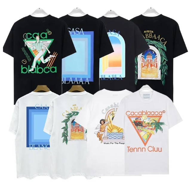casablancawomens Tshirt Men T Shirt Designer T Shirt Women Fashion Luxury Tshirts casas blanca tshirts Casual Shirt Summer Pattern Classic Shirt blanca Shirt JZ7H