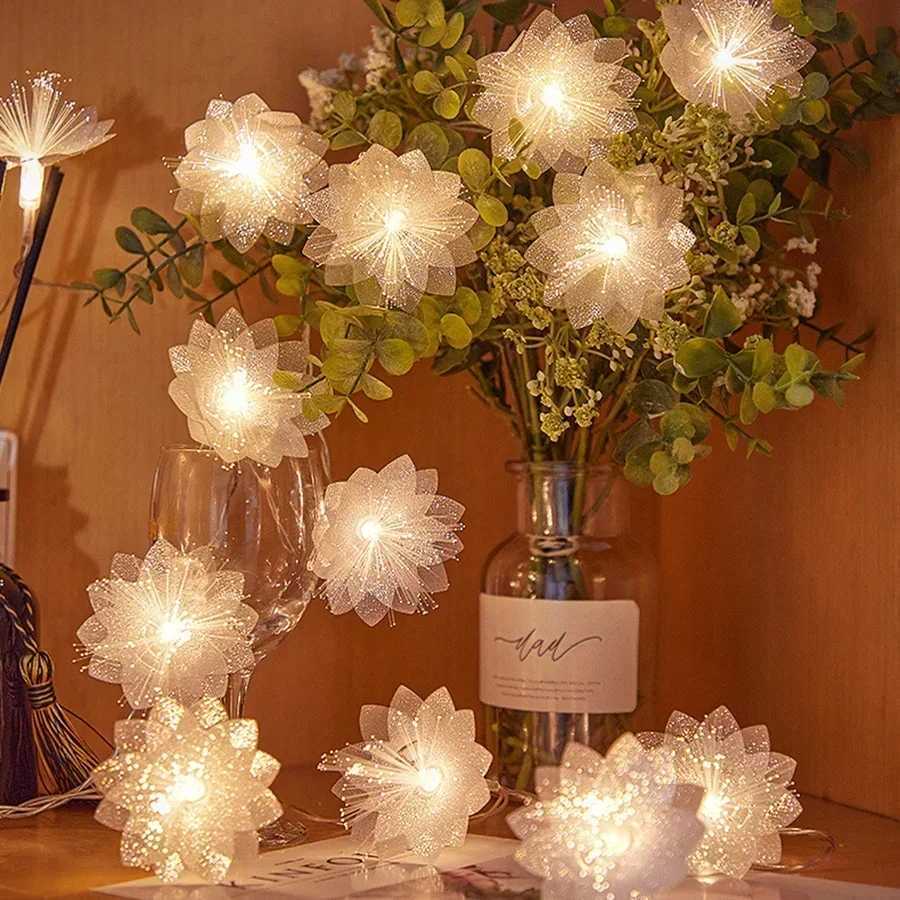 2/3M LED Fiber Optic Fairy Light Battery-operated Garland Christmas Decoration Party New Years Decor Artificial Flowers Festoon XJ250612