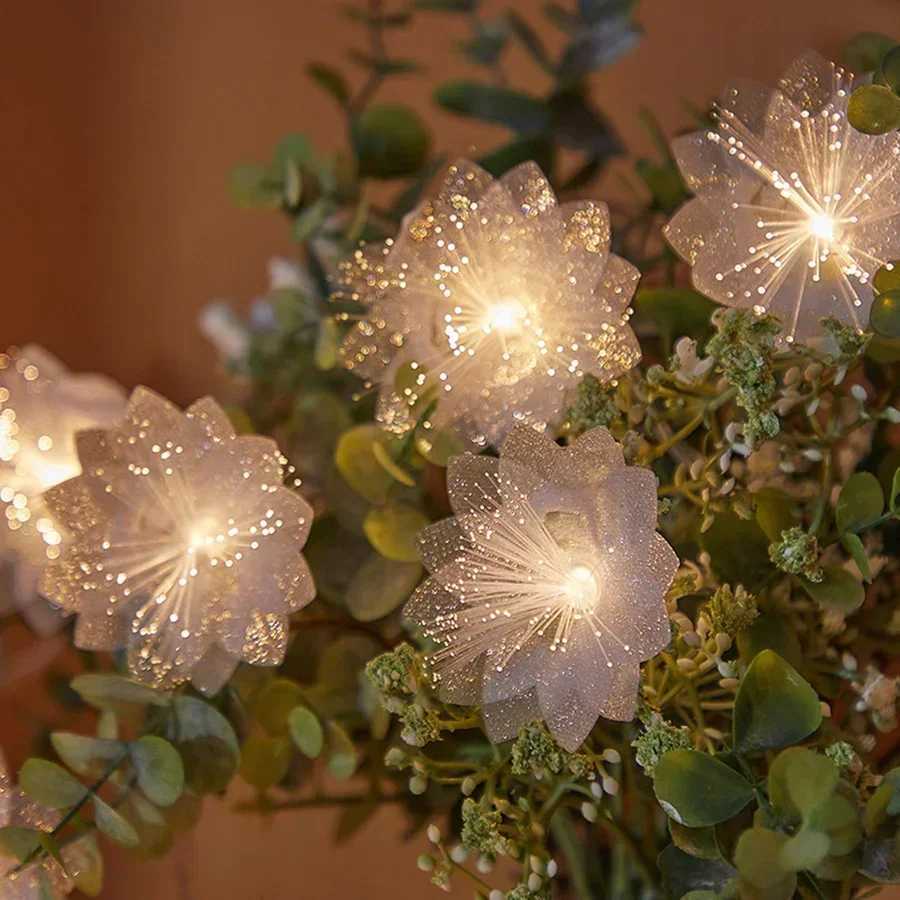 2/3M LED Fiber Optic Fairy Light Battery-operated Garland Christmas Decoration Party New Years Decor Artificial Flowers Festoon XJ250612