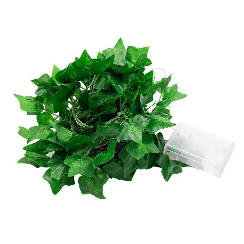 2/5/10M Artificial Ivy Silk Fake Green Leaf Ivy Vine with LED Lights String for Home Wedding Artificial Plant Garland Decorations XJ250612