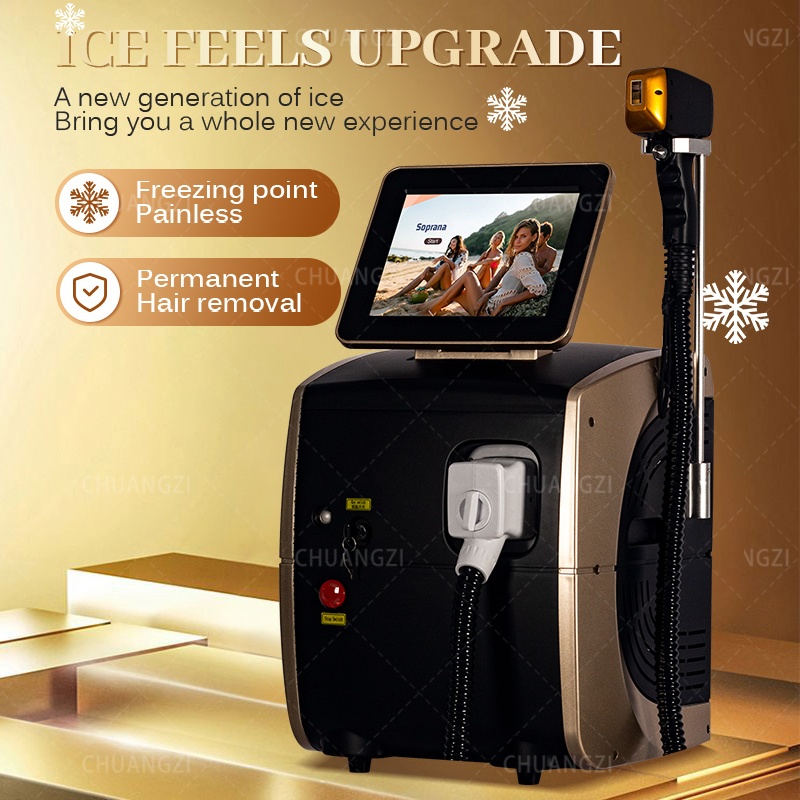 Professional Diode Ice Titanium Laser Hair Removal Machine Portable 808 755 1064 Alexandrite Device 3 Waves Permanent Removal