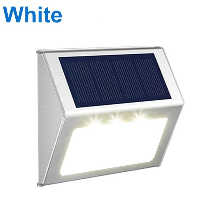 1-12Pack 3LED Solar Outdoor Stainless Steel Step Light Waterproof Garden Fence Decor Wall Lamp for Patio Street Yard Balcony