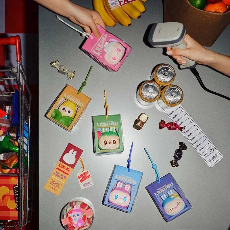 Genuine The Monsters Labubu Wacky Mart Series Pinch Pendant Blind Box Squishy Stress Toy Decoration Model Peripheral GiftFree shipping