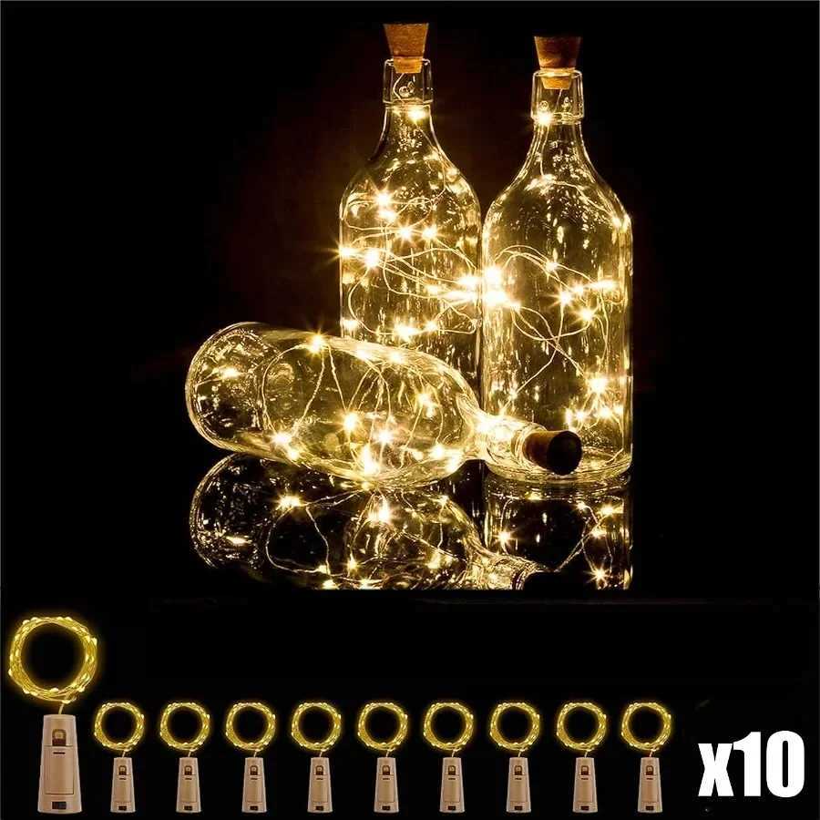 2M 20 LED Bottle Light Fairy Lights Cork Mood Lights Wine Bottle Night Light for Party Garden Christmas Wedding Decoration XJ250612
