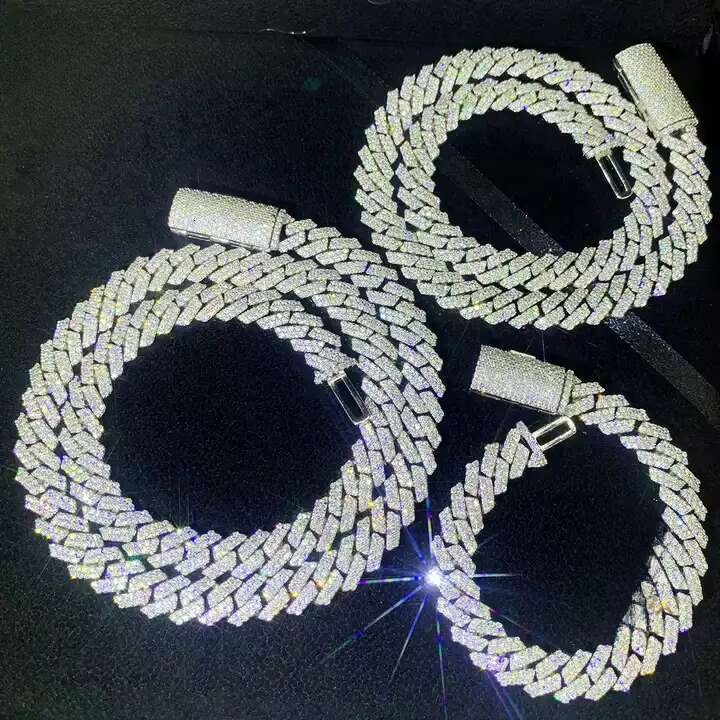 OACOCA OACOCA Fashion Iced Cuban Chain Vvs Moissanite Hip Hop Jewelry 8mm 10mm Custom Necklace