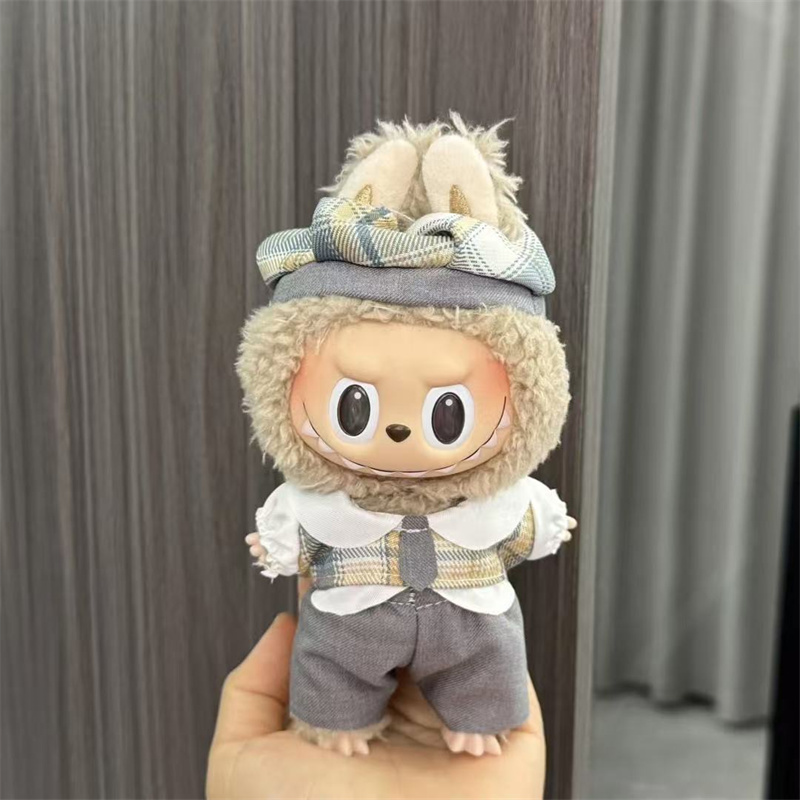 Multiple Styles Labubu Apparel Designer Plush Doll 17cm Fashion Trendy Dolls Hat Only Clothes Clothing Set Accessories