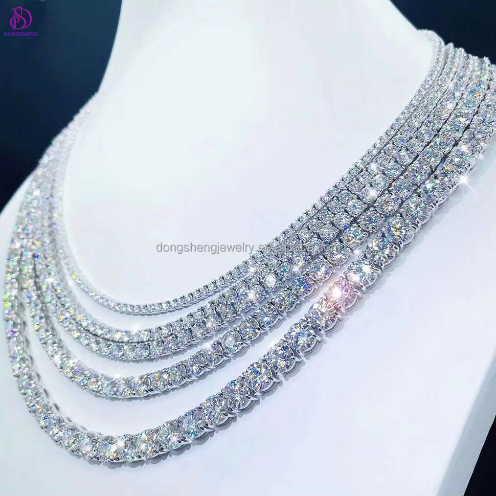 High Quality Fashion 925 Silver Jewelry 5mm 6mm 7mm Iced Out Vvs Moissanite Diamond Tennis Chain Bracelet for Men and Woman