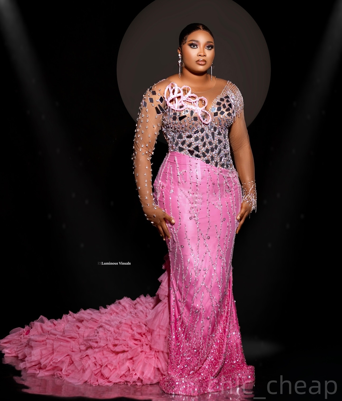 Pink Mermaid Prom Dresses 2025 Beaded Crystals Detachable Train Evening Formal Party Second Birthday Engagement Gowns Plus Size Dress For Special Occa