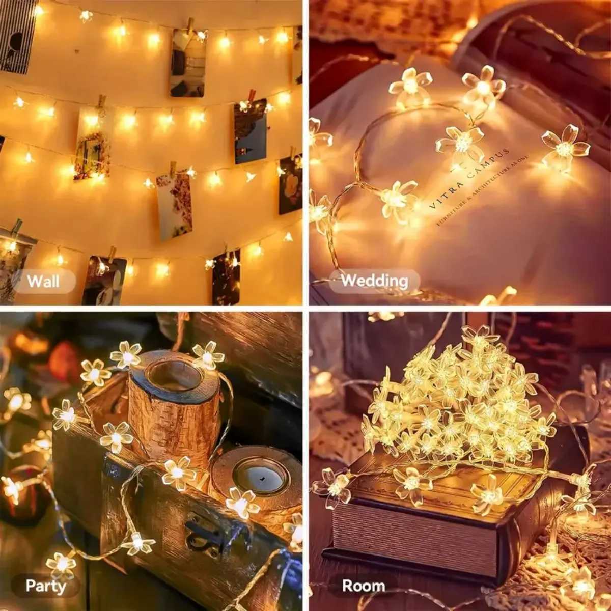 1pc LED Cherry Blossom String Lights Fairy LED Lights Girl Heart Indoor Decorative String Lights For Home Garden Lawn Decoration XJ250612