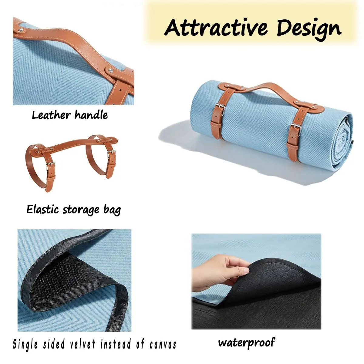 Picnic Outdoor Blankets Extra Large Waterproof Portable Camping Blanket with Carry Strap 3-Layer Beach Blanket Machine Washabl 250613