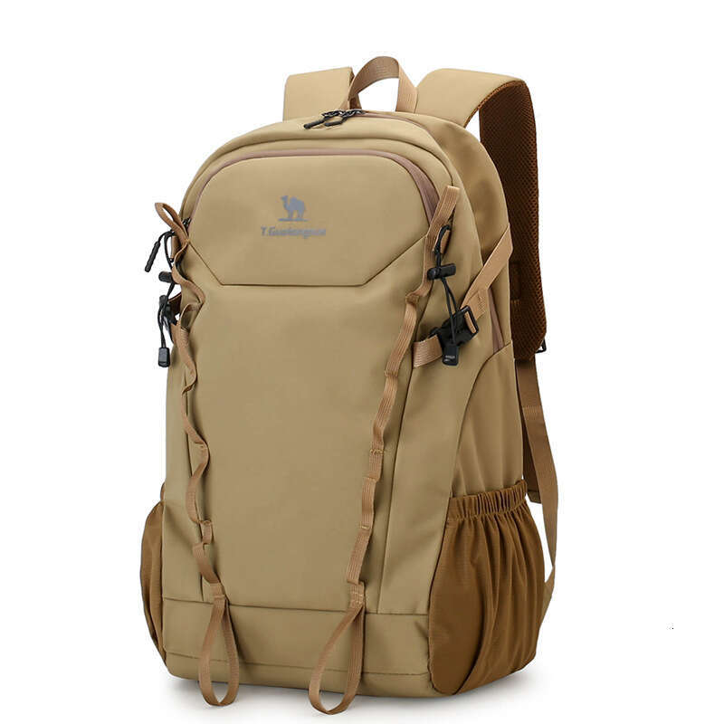 Camel Style Large Capacity School Bag for Men and Women College Students Outdoor Hiking Climbing Lightweight Casual Backpack