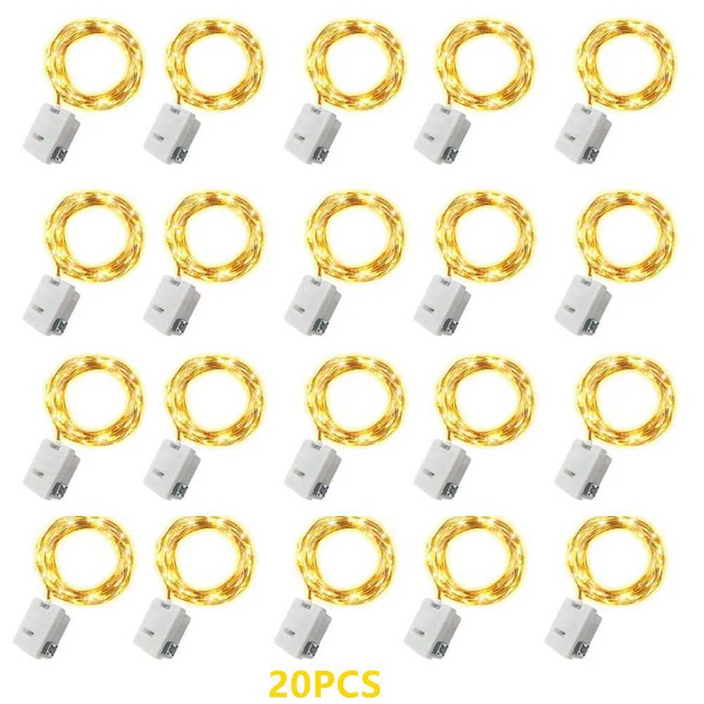 20 Pack String Fairy Lights 20Led 2M Silver Copper Wire Battery Powered Decorations Lights For Wedding Party Christmas Decor XJ250612