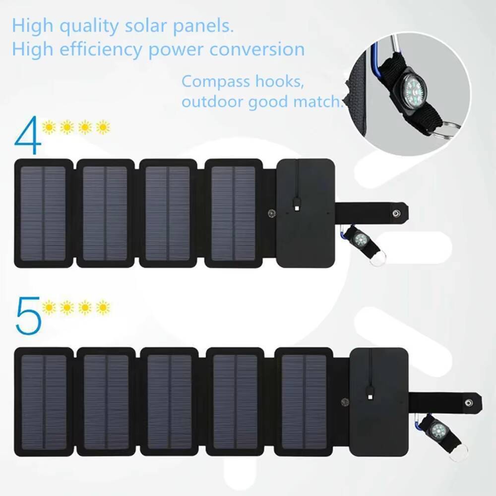 Outdoor Solar Panel Charger Foldable Camping Hiking Backpacking Travel Smartphone Power Portable 5V 2.4a USB Output Device tues