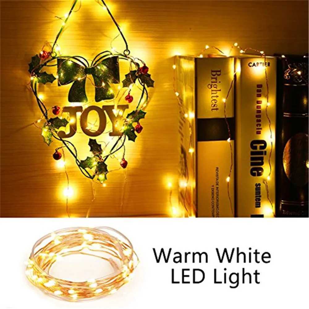 5M Copper Wire String Lights Battery Operated Christmas Garland Fairy Lights String Outdoor Garden Home Bedroom Party Decoration XJ250612