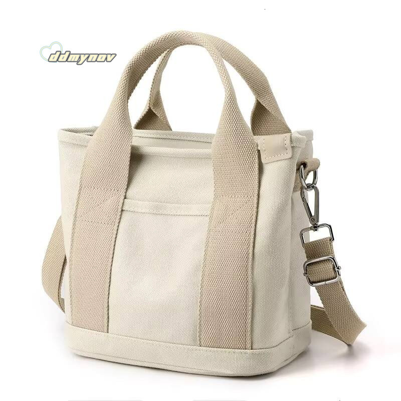 Xierya Women Small with Zipper Fashion Lady Single Shoulder Portable Thickened Canvas Mobile Phone Bucket Tote Bag ddmynov